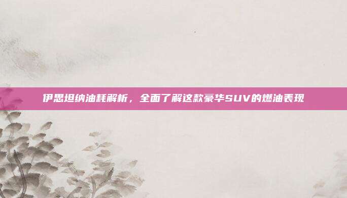 伊思坦纳油耗解析，全面了解这款豪华SUV的燃油表现