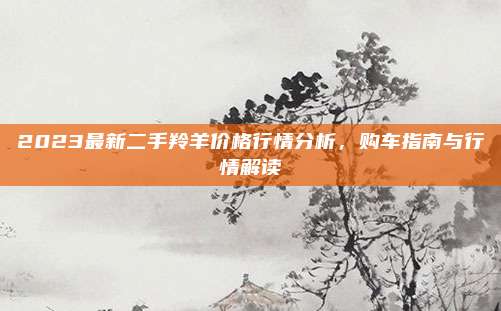 2023最新二手羚羊价格行情分析，购车指南与行情解读