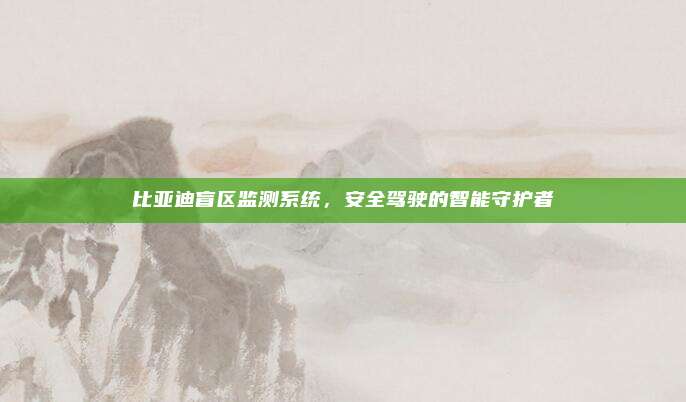 比亚迪盲区监测系统，安全驾驶的智能守护者