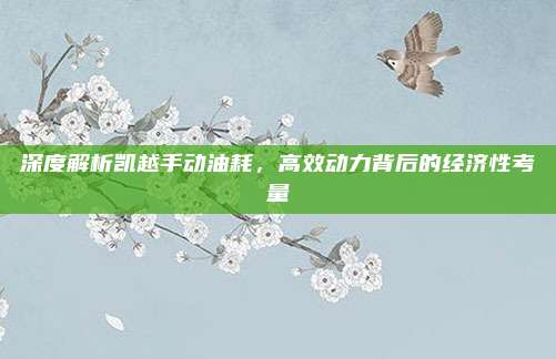 深度解析凯越手动油耗，高效动力背后的经济性考量
