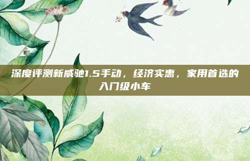 深度评测新威驰1.5手动，经济实惠，家用首选的入门级小车