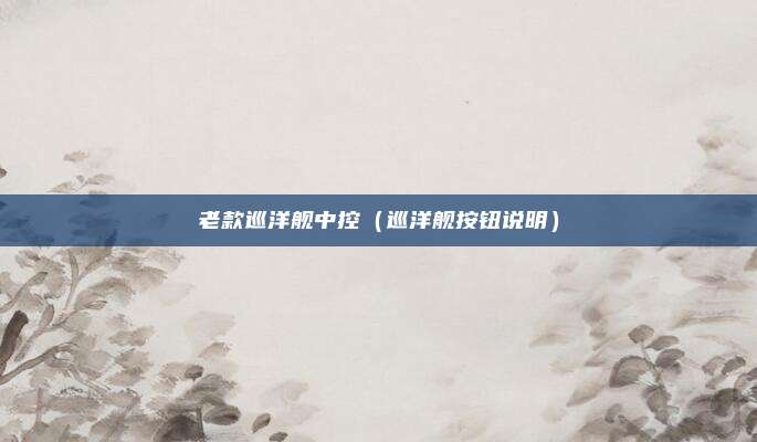 老款巡洋舰中控（巡洋舰按钮说明）