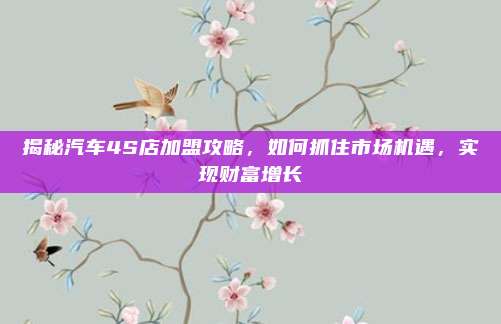 揭秘汽车4S店加盟攻略，如何抓住市场机遇，实现财富增长