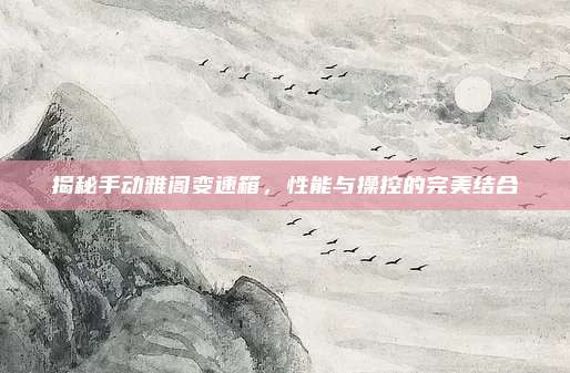 揭秘手动雅阁变速箱，性能与操控的完美结合