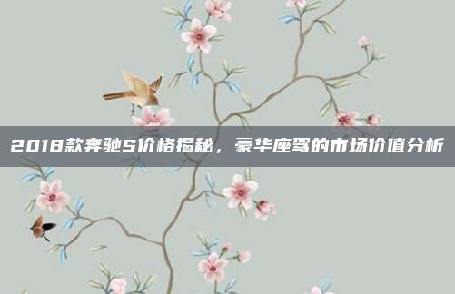 2018款奔驰S价格揭秘，豪华座驾的市场价值分析