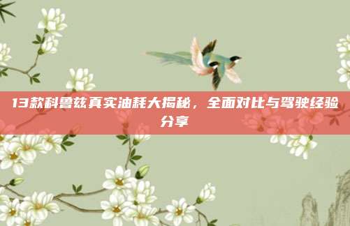 13款科鲁兹真实油耗大揭秘，全面对比与驾驶经验分享