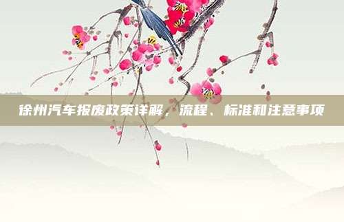 徐州汽车报废政策详解，流程、标准和注意事项