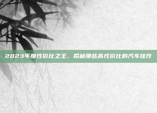 2023年度性价比之王，揭秘那些高性价比的汽车佳作
