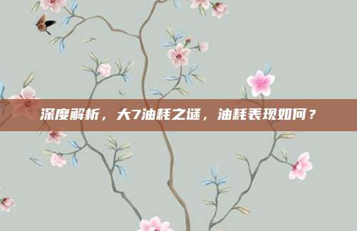 深度解析，大7油耗之谜，油耗表现如何？