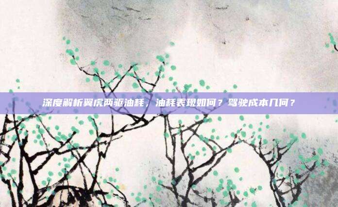 深度解析翼虎两驱油耗，油耗表现如何？驾驶成本几何？