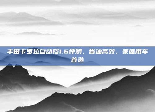 丰田卡罗拉自动挡1.6评测，省油高效，家庭用车首选