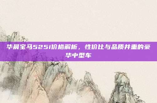 华晨宝马525i价格解析，性价比与品质并重的豪华中型车