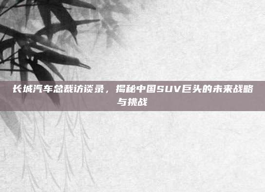 长城汽车总裁访谈录，揭秘中国SUV巨头的未来战略与挑战