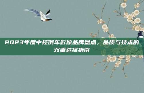 2023年度中控倒车影像品牌盘点，品质与技术的双重选择指南