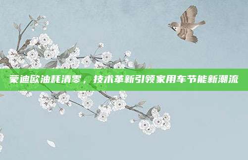 蒙迪欧油耗清零，技术革新引领家用车节能新潮流