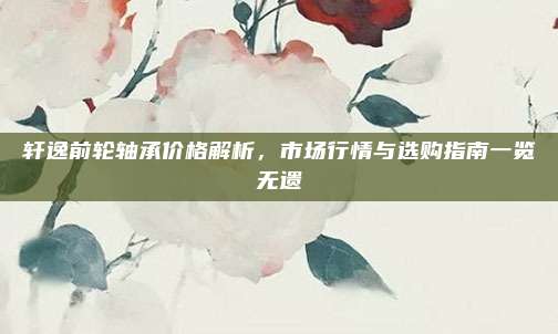 轩逸前轮轴承价格解析，市场行情与选购指南一览无遗