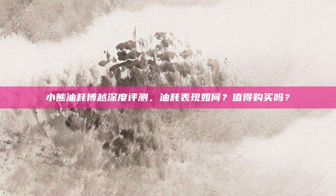 小熊油耗博越深度评测，油耗表现如何？值得购买吗？