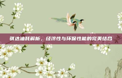 骐达油耗解析，经济性与环保性能的完美结合