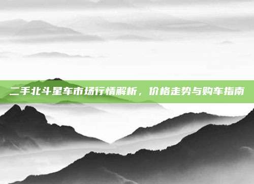 二手北斗星车市场行情解析，价格走势与购车指南