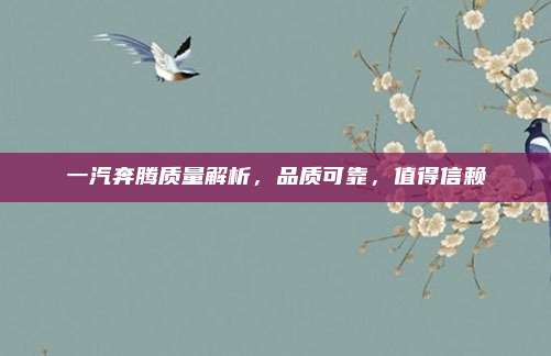 一汽奔腾质量解析，品质可靠，值得信赖