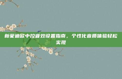 新蒙迪欧中控音效设置指南,个性化音质体验轻松实现