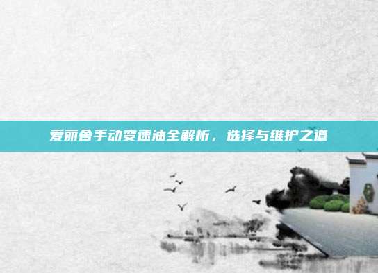 爱丽舍手动变速油全解析，选择与维护之道