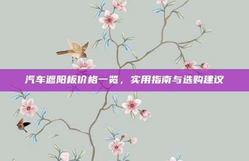 汽车遮阳板价格一览,实用指南与选购建议