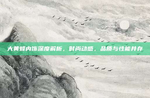 大黄蜂内饰深度解析,时尚动感,品质与性能并存