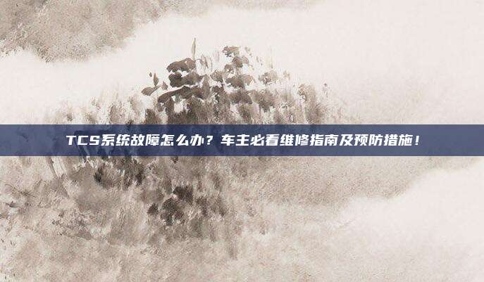TCS系统故障怎么办？车主必看维修指南及预防措施！
