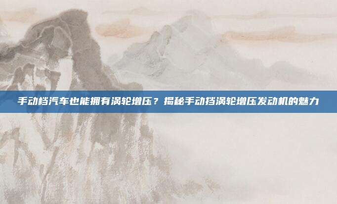 手动档汽车也能拥有涡轮增压？揭秘手动挡涡轮增压发动机的魅力