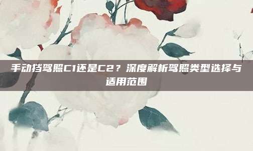手动挡驾照C1还是C2？深度解析驾照类型选择与适用范围