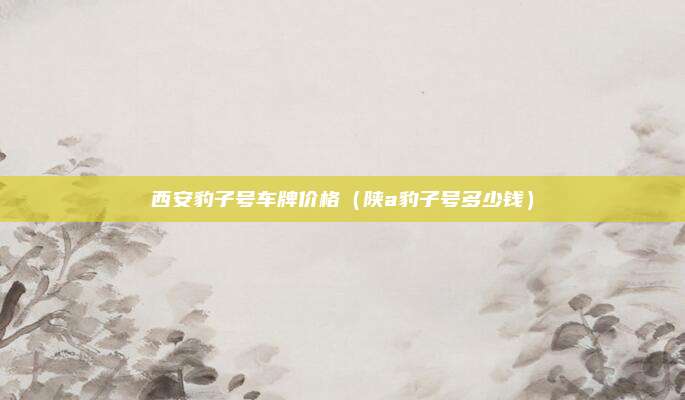 西安豹子号车牌价格(陕a豹子号多少钱)