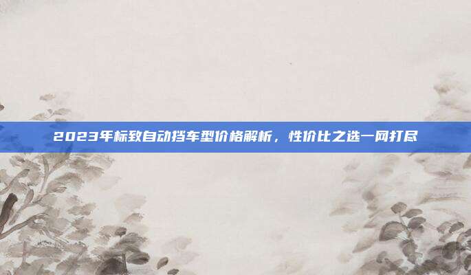 2023年标致自动挡车型价格解析,性价比之选一网打尽