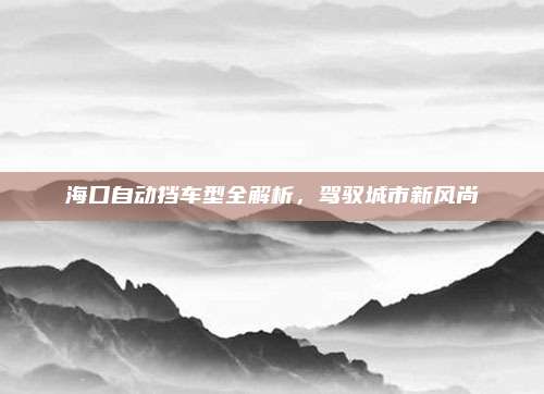 海口自动挡车型全解析,驾驭城市新风尚