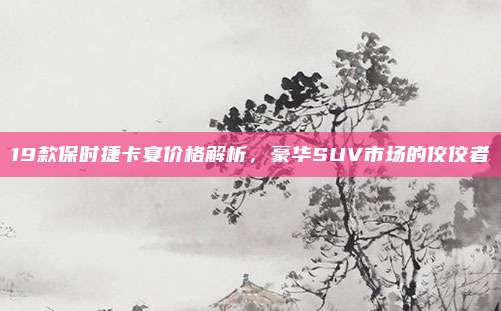 19款保时捷卡宴价格解析，豪华SUV市场的佼佼者