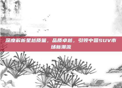 深度解析星越质量,品质卓越,引领中国SUV市场新潮流