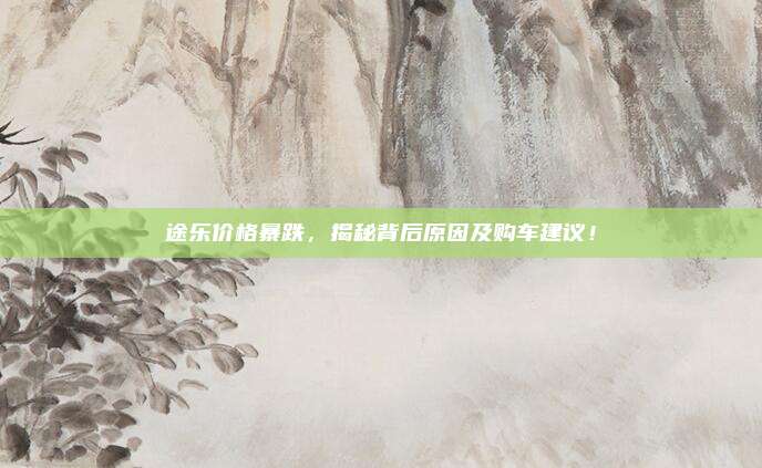 途乐价格暴跌,揭秘背后原因及购车建议!