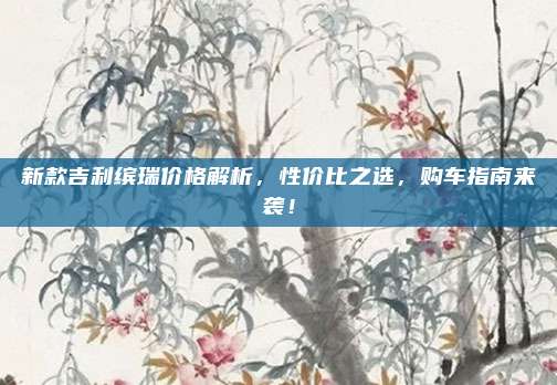 新款吉利缤瑞价格解析，性价比之选，购车指南来袭！