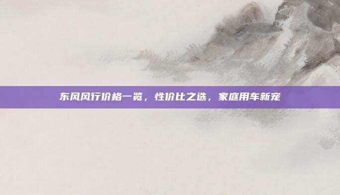东风风行价格一览,性价比之选,家庭用车新宠