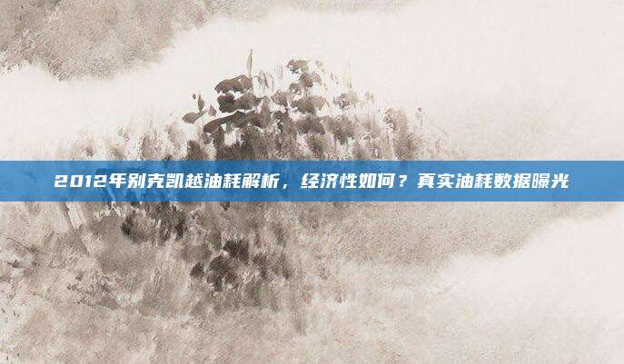 2012年别克凯越油耗解析,经济性如何?真实油耗数据曝光