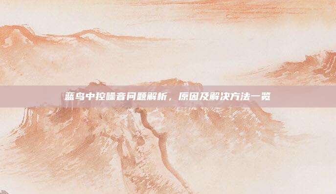 蓝鸟中控噪音问题解析，原因及解决方法一览