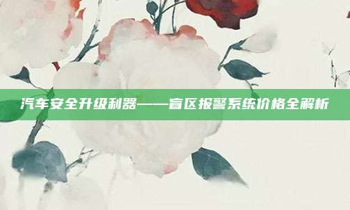 汽车安全升级利器——盲区报警系统价格全解析