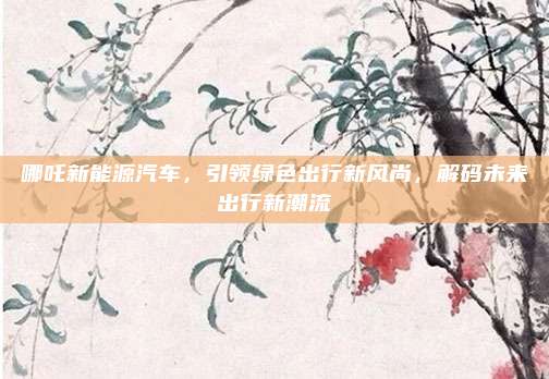哪吒新能源汽车，引领绿色出行新风尚，解码未来出行新潮流