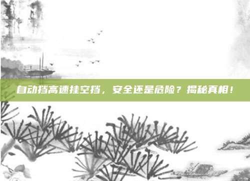 自动挡高速挂空挡，安全还是危险？揭秘真相！