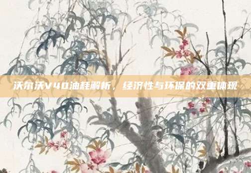 沃尔沃V40油耗解析,经济性与环保的双重体现