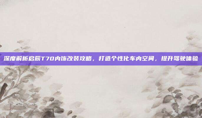 深度解析启辰T70内饰改装攻略,打造个性化车内空间,提升驾驶体验