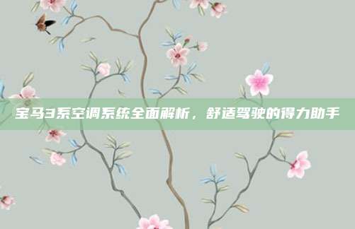 宝马3系空调系统全面解析,舒适驾驶的得力助手