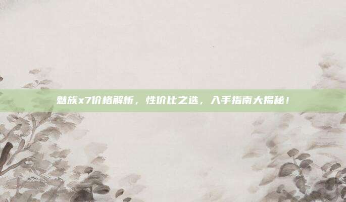 魅族x7价格解析，性价比之选，入手指南大揭秘！
