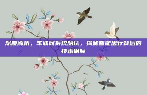 深度解析,车联网系统测试,揭秘智能出行背后的技术保障
