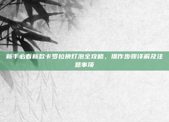 新手必看新款卡罗拉换灯泡全攻略,操作步骤详解及注意事项